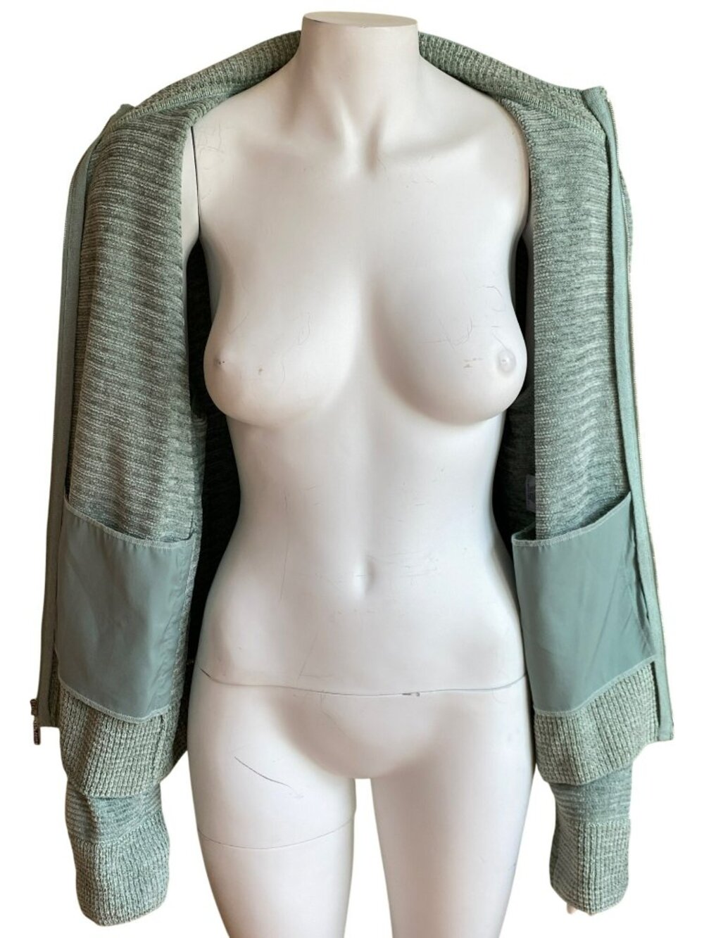 St John Sport Pastel Green Full Zip Cardigan Seafoam Size L - Picture 6 of 11